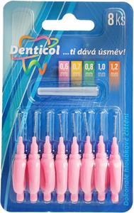 Denticol P01 vel. 0,6mm, mezizubní kartáček s plochou rukojetí, 8 + 8ks