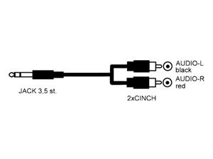 OEM jack 3,5mm Stereo - 2x RCA 1,2 m