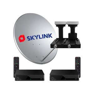 SET pro montáž SKYLINK - 2 x Kaon MZ-104, parabola 80, LNB monoblok TWIN