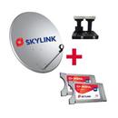 SET pro montáž SKYLINK - 2 x modul Viaccess, parabola 80, LNB monoblok TWIN