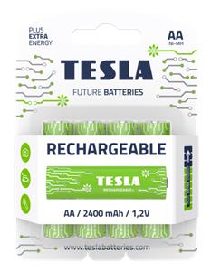 TESLA RECHARGEABLE+ AA - alkalická baterie HR06, nabíjecí, 4ks