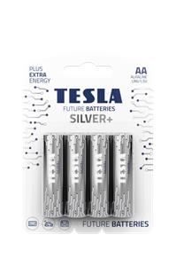 TESLA SILVER+ AA - alkalická baterie LR06, jednorázová, 4ks