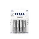 TESLA SILVER+ AA - alkalická baterie LR06, jednorázová, 4ks