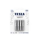 TESLA SILVER+ AAA - alkalická baterie LR03, jednorázová, 4ks